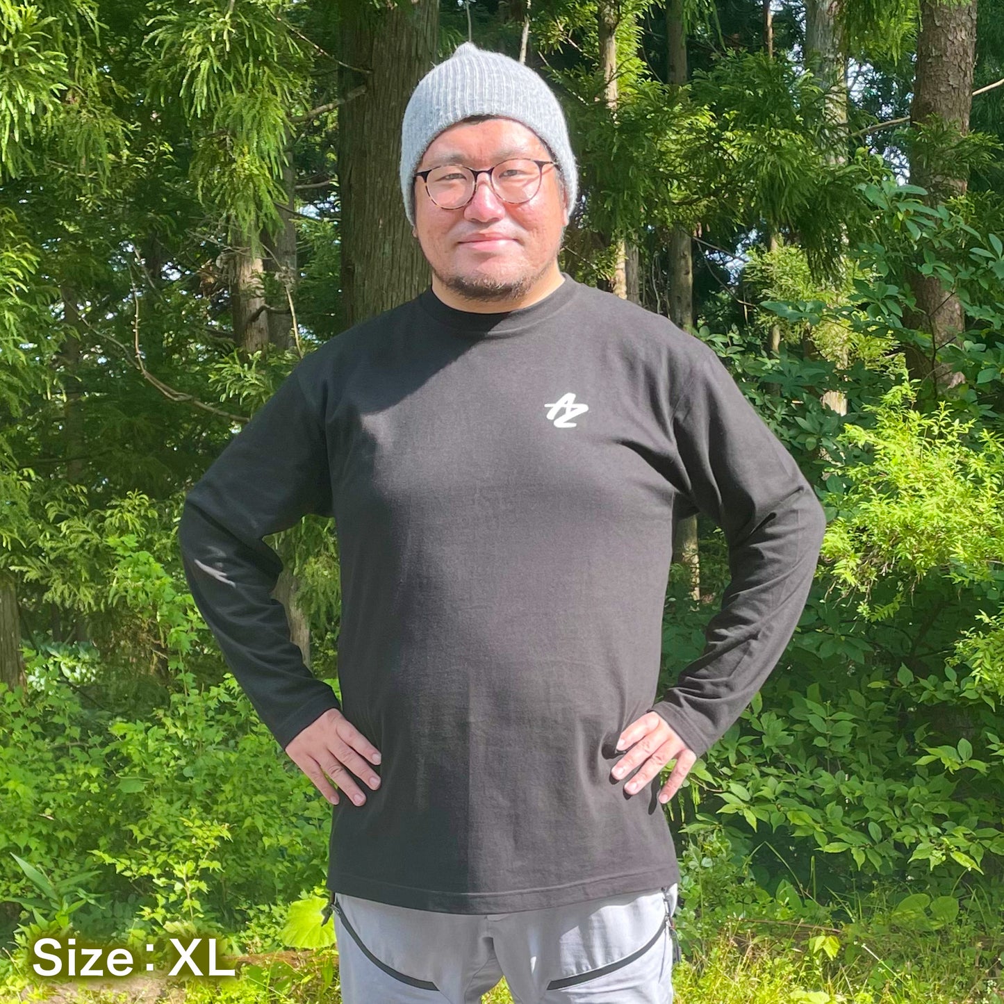 AZロゴTシャツ(長袖) ブラック