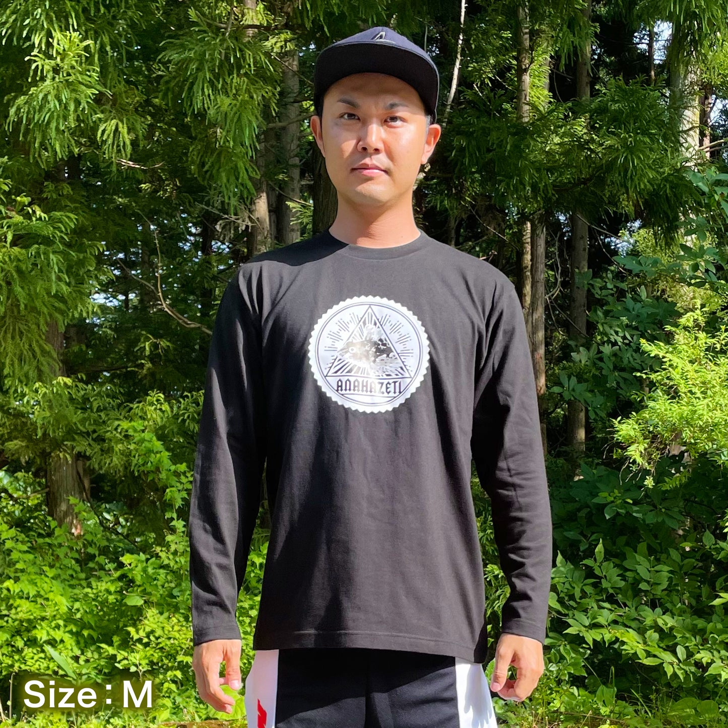 アナハゼティロゴTシャツ(長袖) ブラック