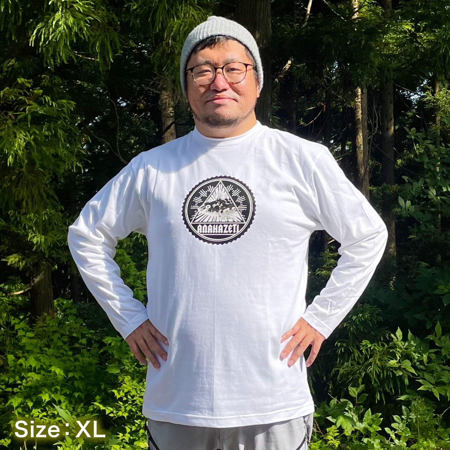 アナハゼティロゴTシャツ(長袖) ホワイト