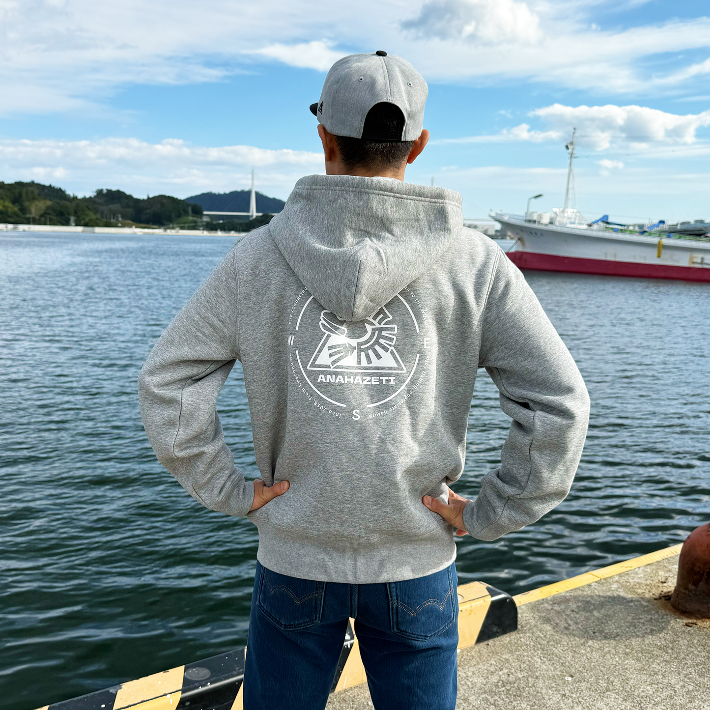 ジップアップパーカーグレー