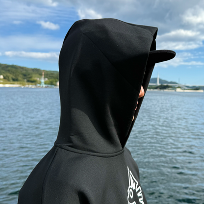 ダンボールニットプルオーバーパーカーブラック