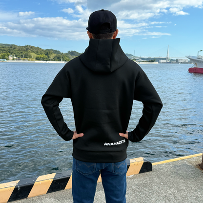 ダンボールニットプルオーバーパーカーブラック