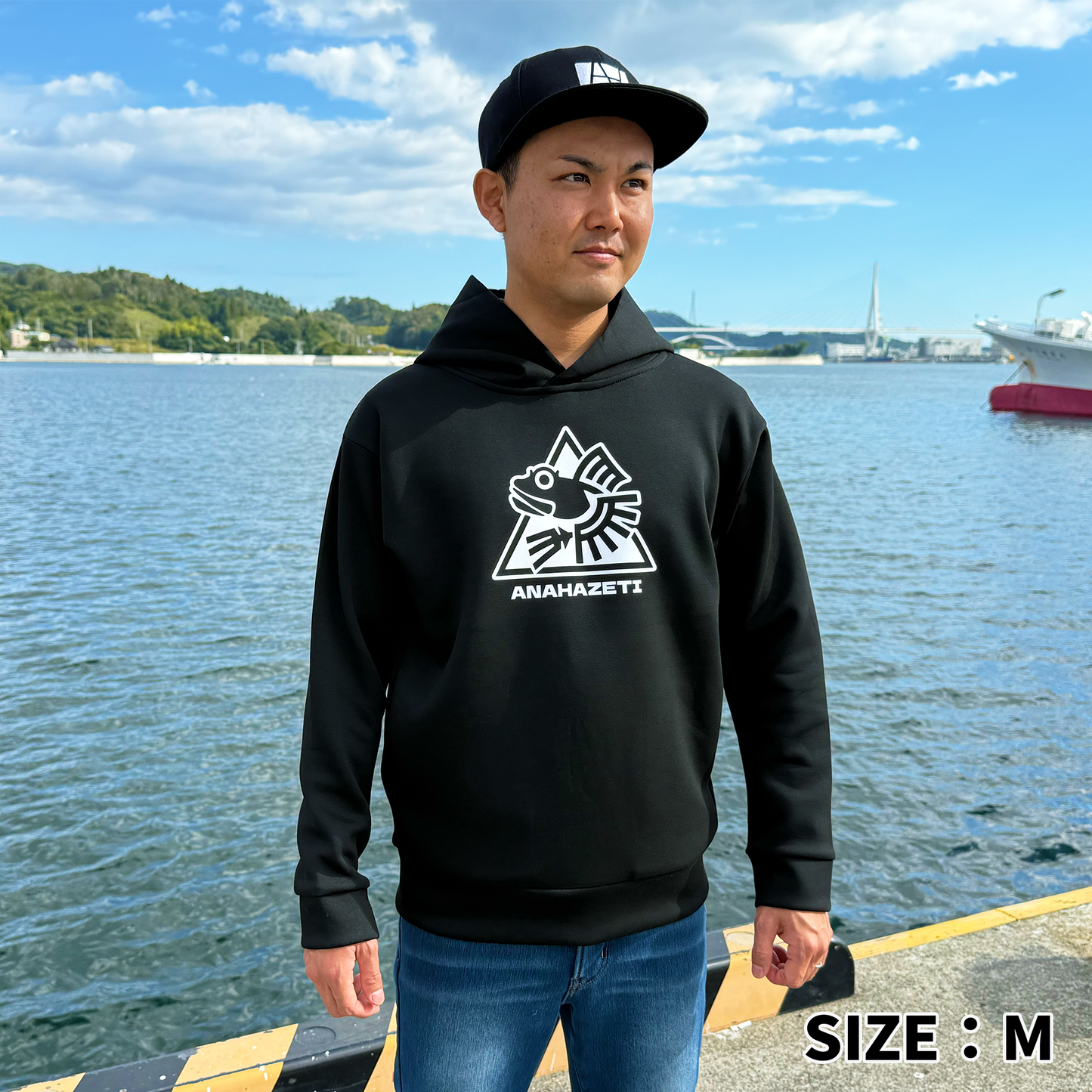 ダンボールニットプルオーバーパーカーブラック